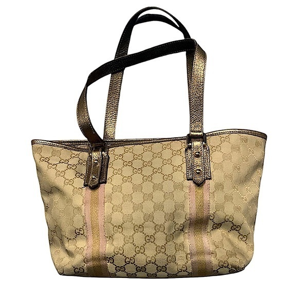 Vintage Gucci Jolicoeur tote bag canvas and leather